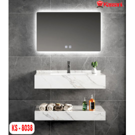 TỦ LAVABO KASSANI KS-8038 - TỦ BÀN ĐÁ CAO CẤP - GƯƠNG LED